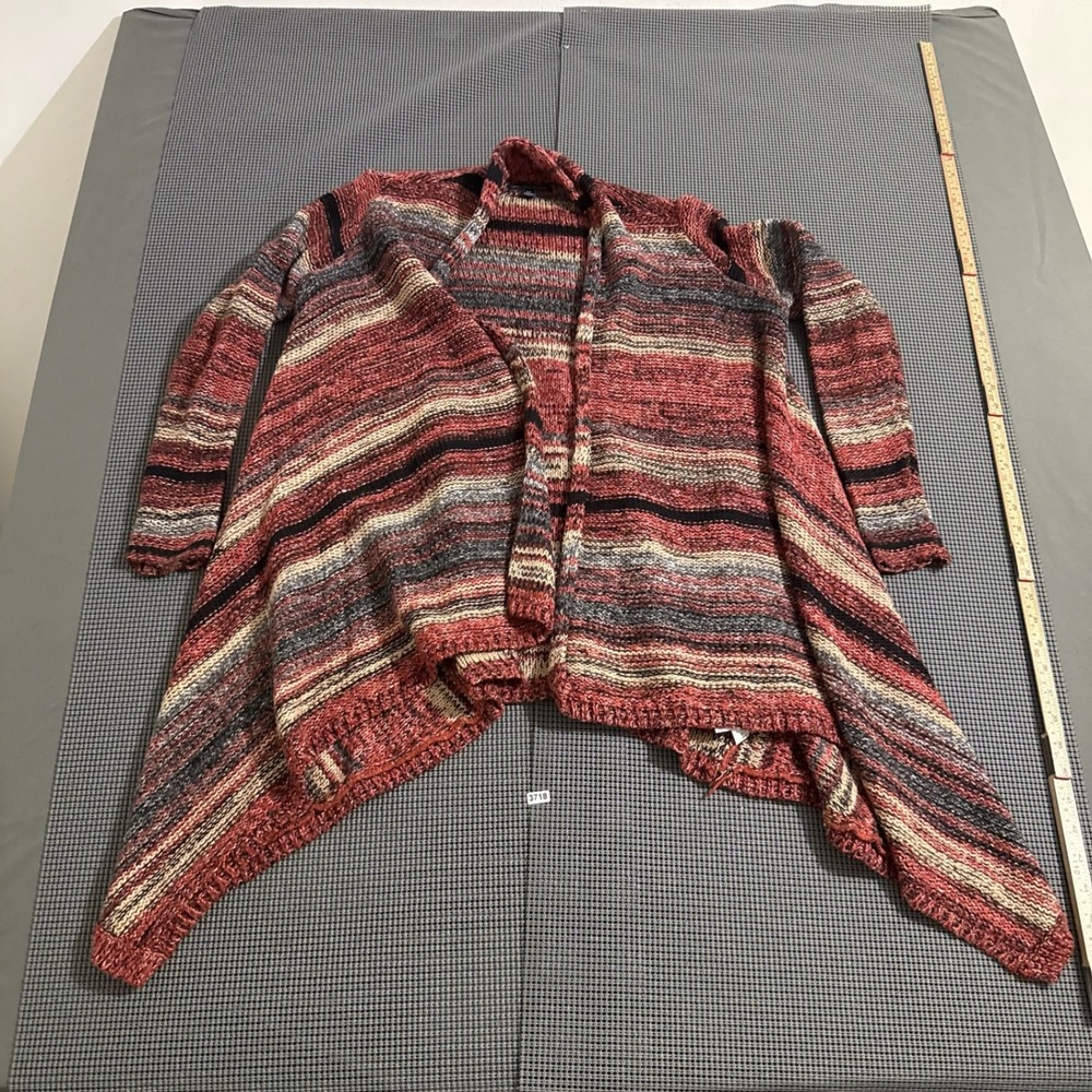American Eagle Outfitters Womens Small Striped Open Front Cardigan Red Blue S